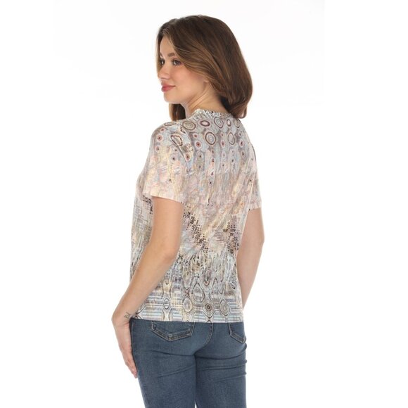 Grey Pastel Blended Gold Tone Top - Picture 3 of 3